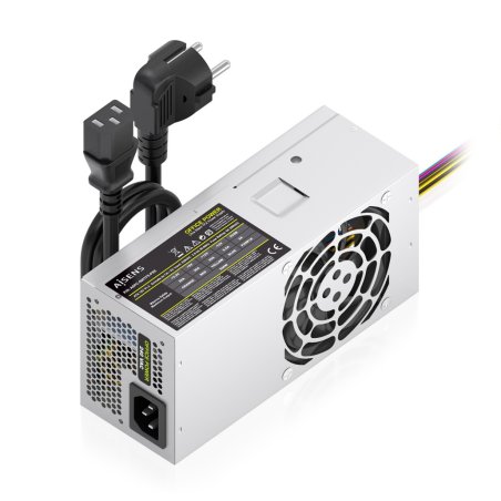 FUENTE ALIMENTACION AISENS TFX 500W CABLE ALIMENTACION OEM PLATA