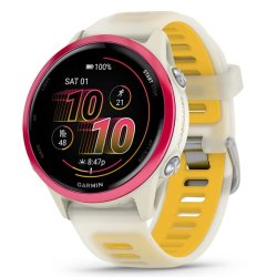 Garmin Forerunner 570 3,05 cm (1.2") AMOLED 42 mm Numérique 390 x 390 pixels Écran tactile Rose, Blanc Wifi GPS