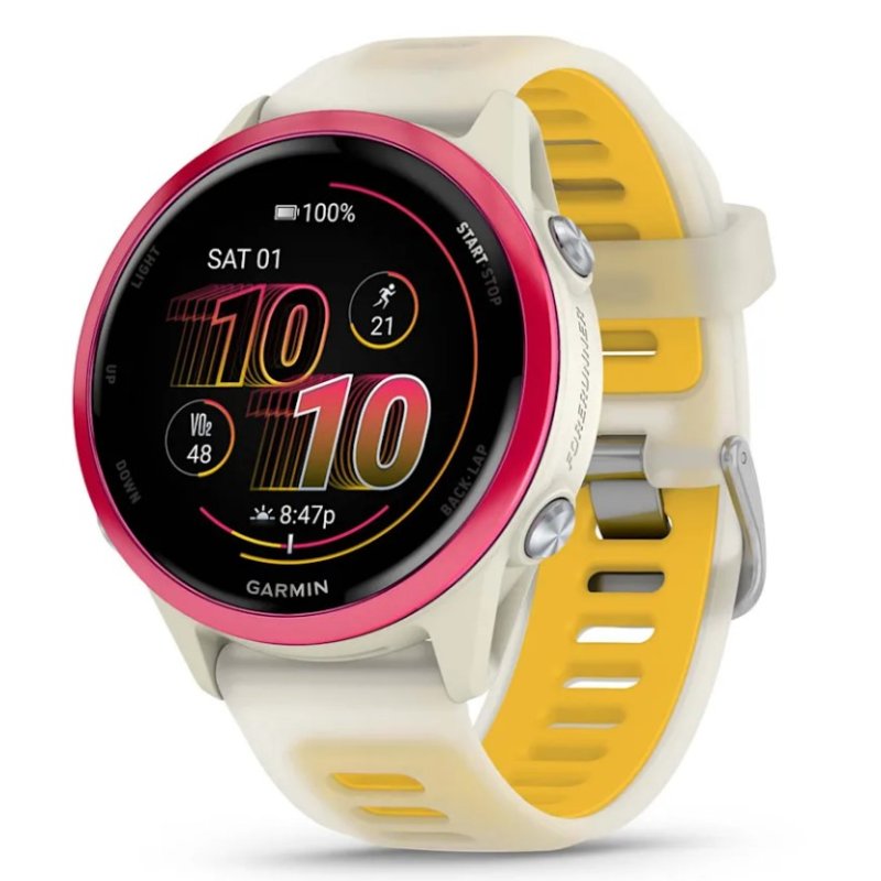 Garmin Forerunner 570 3.05 cm (1.2") AMOLED 42 mm Digital 390 x 390 pixels Touchscreen Pink, White Wi-Fi GPS (satellite)
