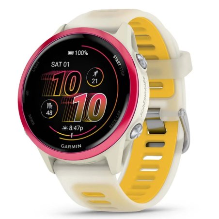 Garmin Forerunner 570 3,05 cm (1.2") AMOLED 42 mm Numérique 390 x 390 pixels Écran tactile Rose, Blanc Wifi GPS