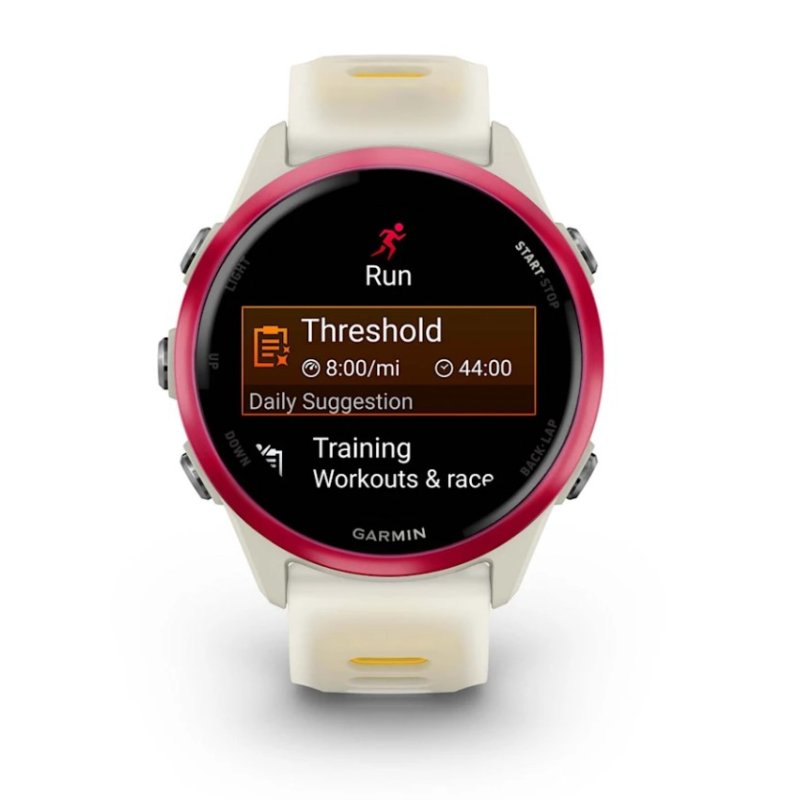 Garmin Forerunner 570 3.05 cm (1.2") AMOLED 42 mm Digital 390 x 390 pixels Touchscreen Pink, White Wi-Fi GPS (satellite)