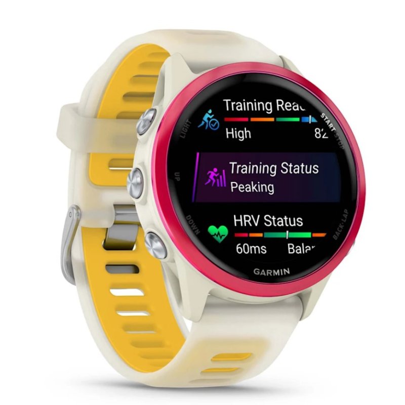 Garmin Forerunner 570 3.05 cm (1.2") AMOLED 42 mm Digital 390 x 390 pixels Touchscreen Pink, White Wi-Fi GPS (satellite)