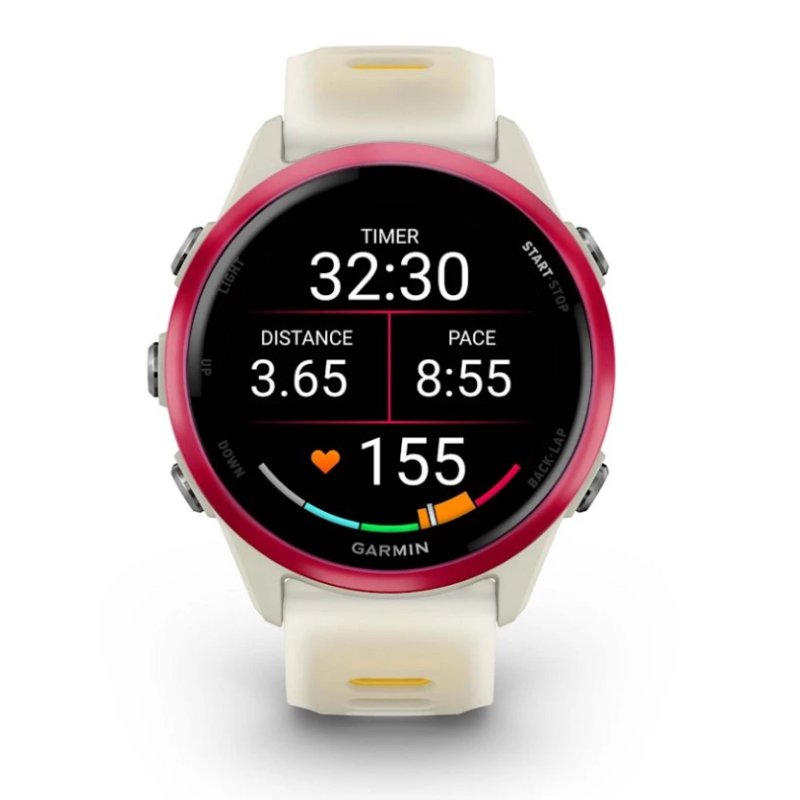 Garmin Forerunner 570 3.05 cm (1.2") AMOLED 42 mm Digital 390 x 390 pixels Touchscreen Pink, White Wi-Fi GPS (satellite)