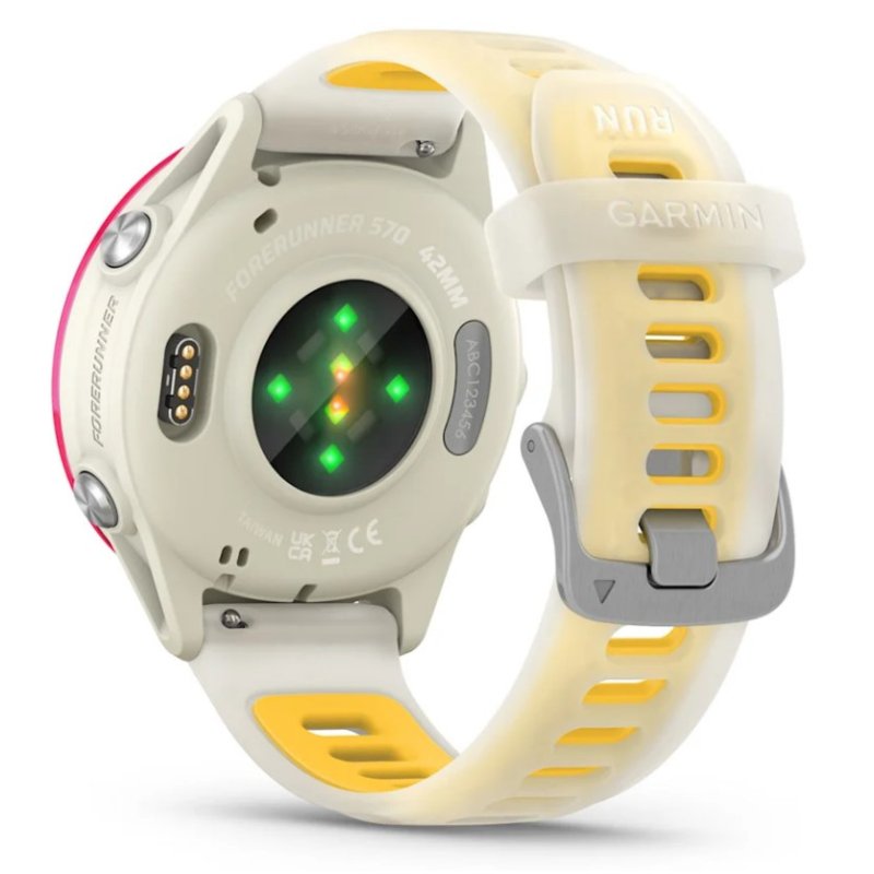 Garmin Forerunner 570 3.05 cm (1.2") AMOLED 42 mm Digital 390 x 390 pixels Touchscreen Pink, White Wi-Fi GPS (satellite)