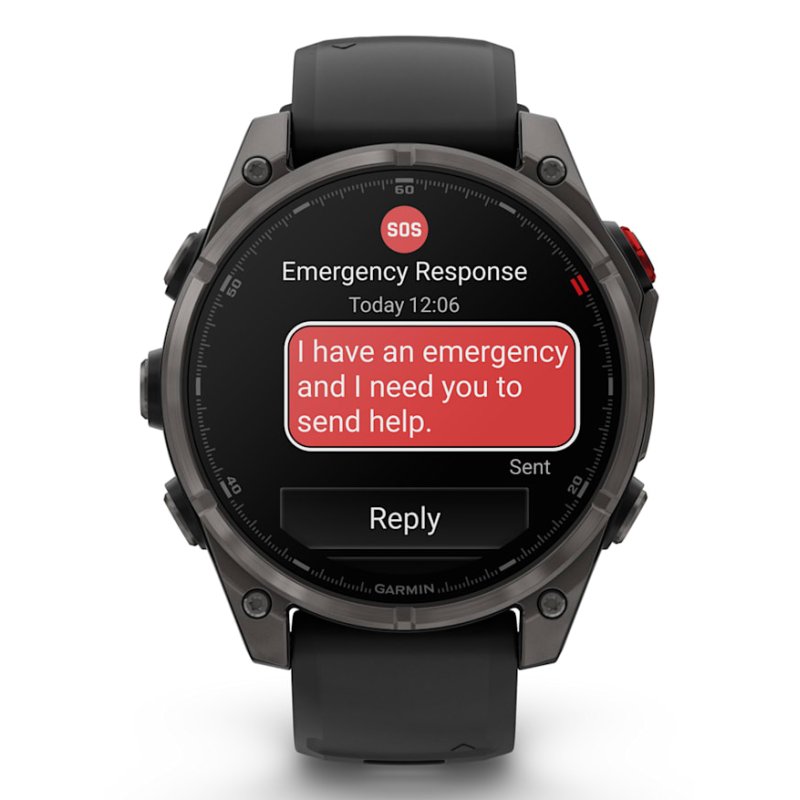 Garmin fēnix 8 Pro 3.56 cm (1.4") AMOLED 47 mm Digital 454 x 454 pixels Touchscreen Grey Wi-Fi GPS (satellite)