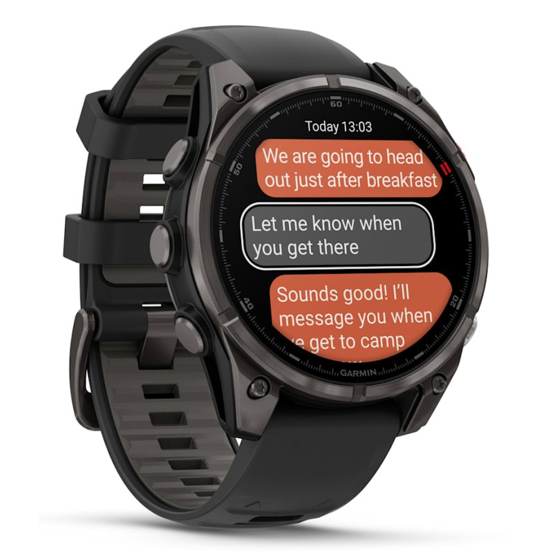 Garmin fēnix 8 Pro 3.56 cm (1.4") AMOLED 47 mm Digital 454 x 454 pixels Touchscreen Grey Wi-Fi GPS (satellite)