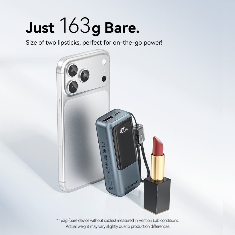Batterie externe Vention FKOH0 10000mAh 1x USB-C (Gris)