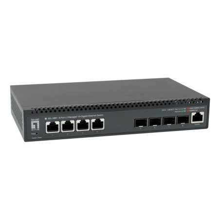 LevelOne 8-Port L3 Managed 10-Gigabit Switch, 4 x 1G/2.5G/5G/10G RJ45, 4 x 1G/2.5G/10G SFP Uplinks