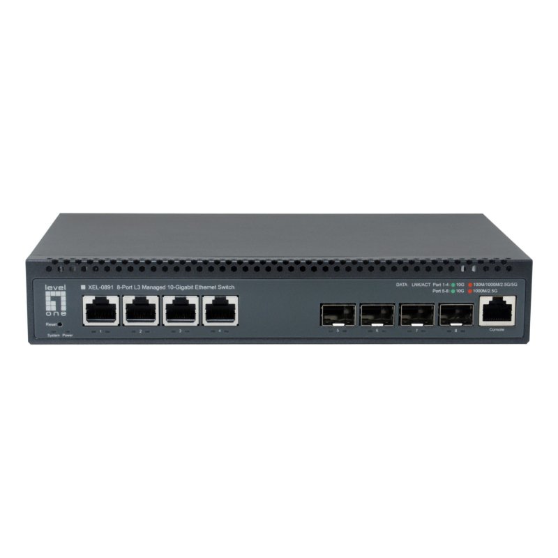 LevelOne XEL-0891 Géré L3 10G Ethernet (100/1000/10000) Bureau Gris