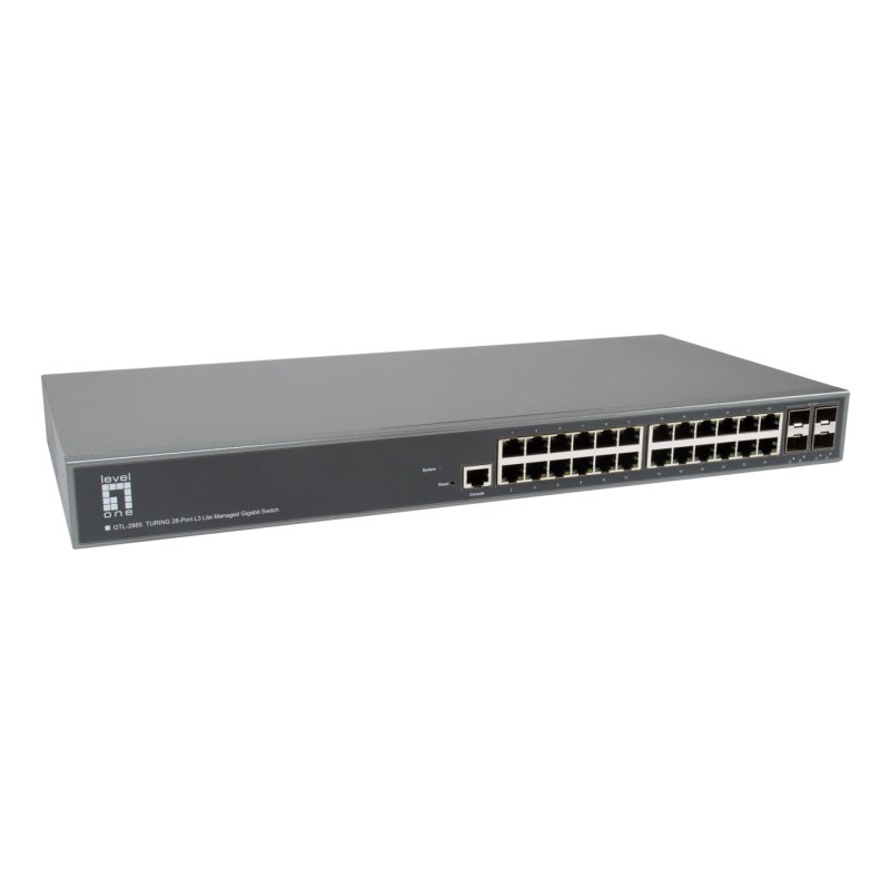 LevelOne TURING 28-Port L3 Lite Managed Gigabit Switch, 24 x 1G RJ45, 4 x 1G/10G SFP Uplinks