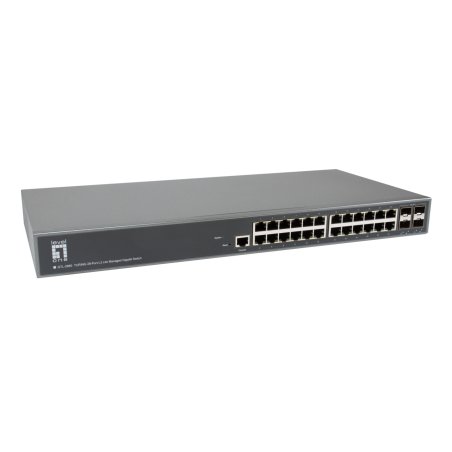LevelOne TURING 28-Port L3 Lite Managed Gigabit Switch, 24 x 1G RJ45, 4 x 1G/10G SFP Uplinks