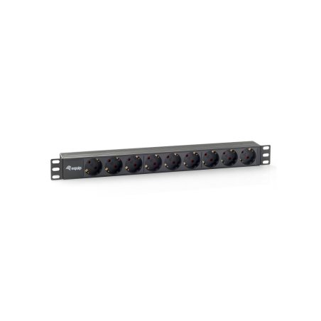 Equip 19" Steckdosenleiste 9xSchuko-St.90° sw. Pla.