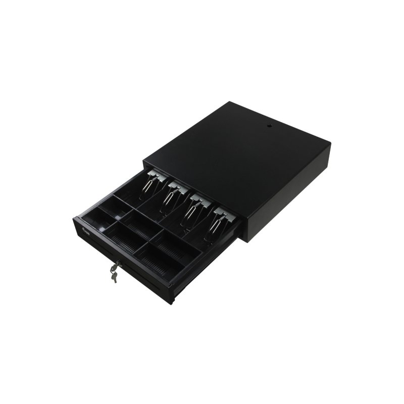Equip Cash Register Drawer for Point of Sale (POS) System, 4 Bill/8 Coin Compartments, Removable Coin Slots, RJ11