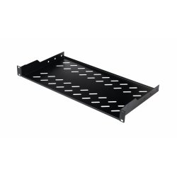 Equip Fixed Shelf 19', 1U, 400MM, Black
