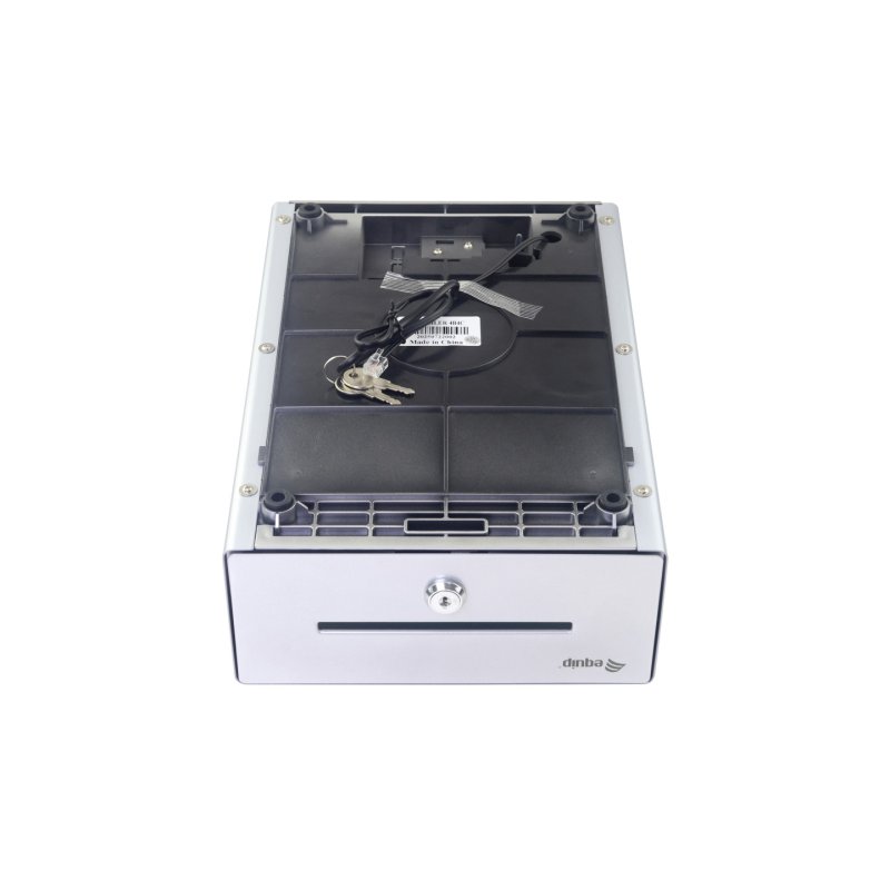 Equip Cash Register Drawer for Point of Sale (POS) System, 4 Bill/4 Coin Compartments, Removable Coin Slots, RJ11