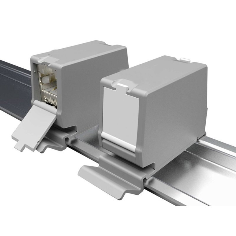 Equip Cat.6A DIN rail inline coupler, Shielded