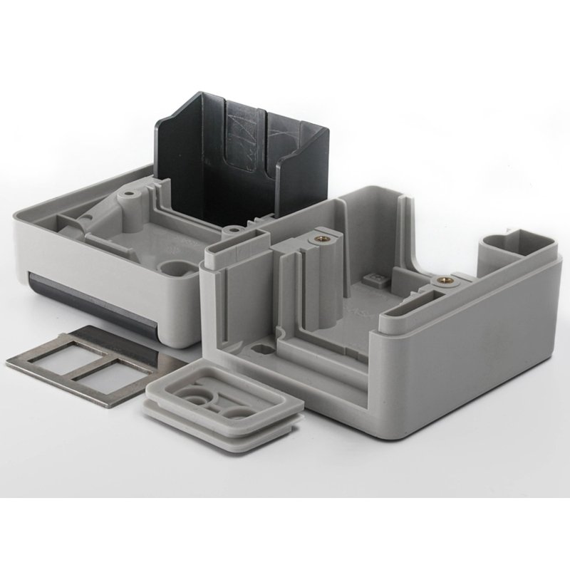 Aufputzdose 2-Port Keystone ungeschirmt outdoor grau