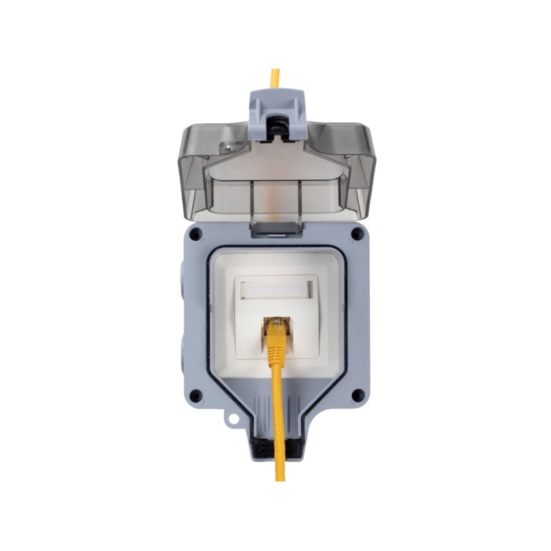 Aufputzdose 1-Port Keystone ungeschirmt outdoor grau