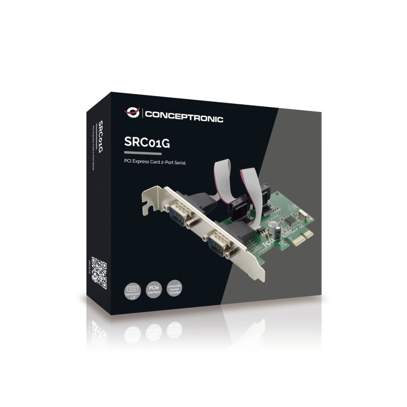 CONCEPTRONIC PCIe1x Card 2xRS232-Seriell 2.5Gbps