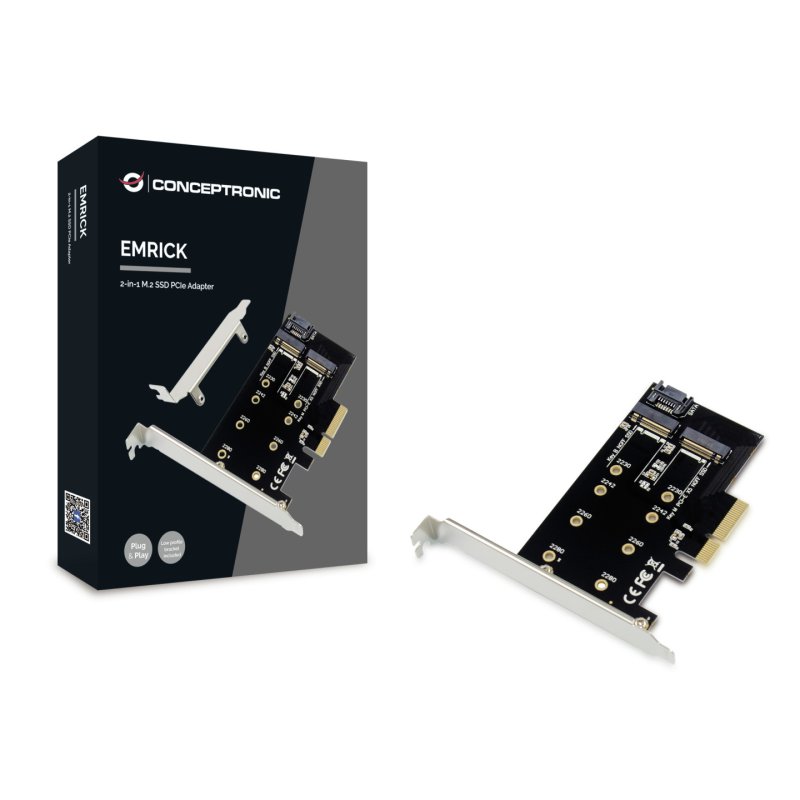 CONCEPTRONIC M.2 4xPCIe3.0 Card M.2 SATA/M.2 NVMe SSD