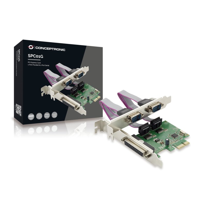 Conceptronic PCI Express Card 1-Port Parallel & 2-Port Serial