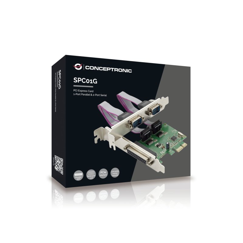 CONCEPTRONIC PCIe1x Card 2xRS232-Seri./1xParal. 2.5Gbps