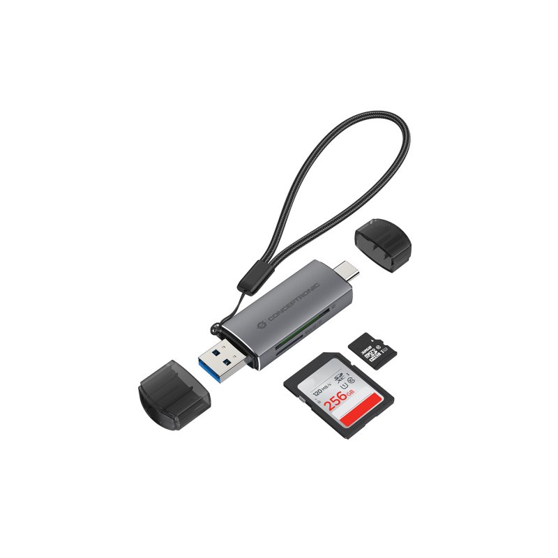 CONCEPTRONIC Kartenleser USB-A/-C3.2-TF/Micro-SD3.0 schwarz
