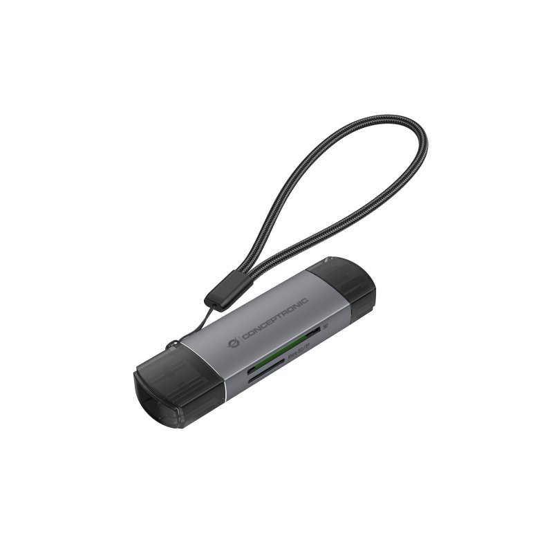 Conceptronic BIAN05G 2-in-1 USB 3.0 Dual Plug Card Reader, SD/MicroSD 3.0, UHS-I