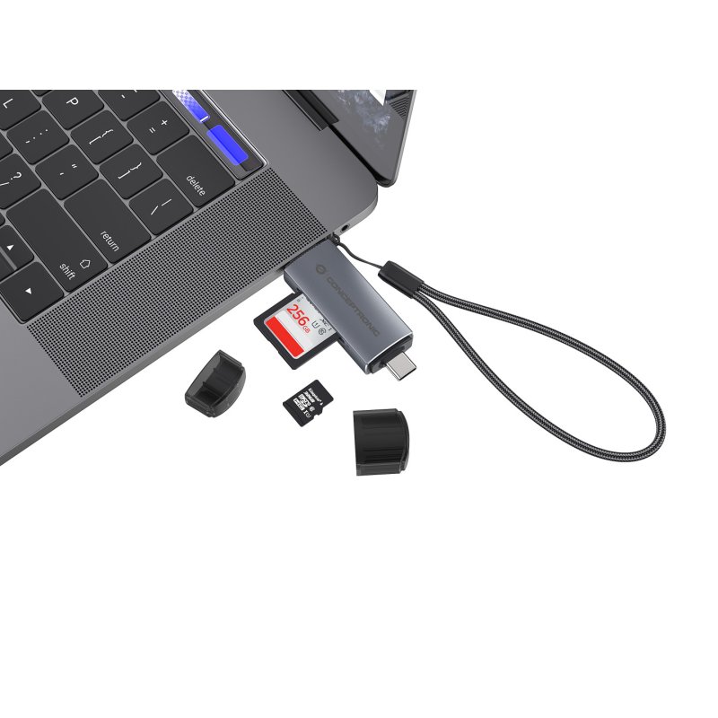 CONCEPTRONIC Kartenleser USB-A/-C3.2-TF/Micro-SD3.0 schwarz