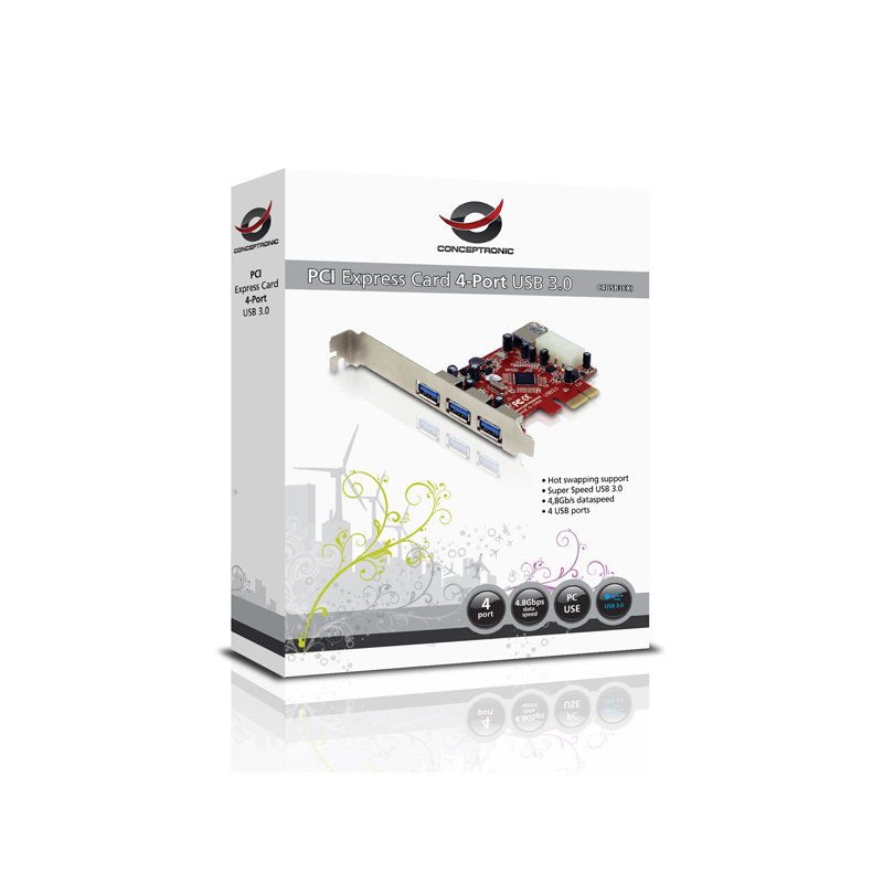 Conceptronic C4USB3EXI carte et adaptateur d'interfaces Interne USB 3.2 Gen 1 (3.1 Gen 1)