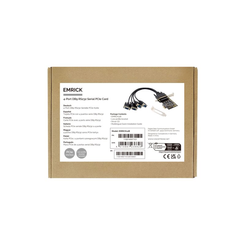 Conceptronic EMRICK12B carte et adaptateur d'interfaces Interne RS-232