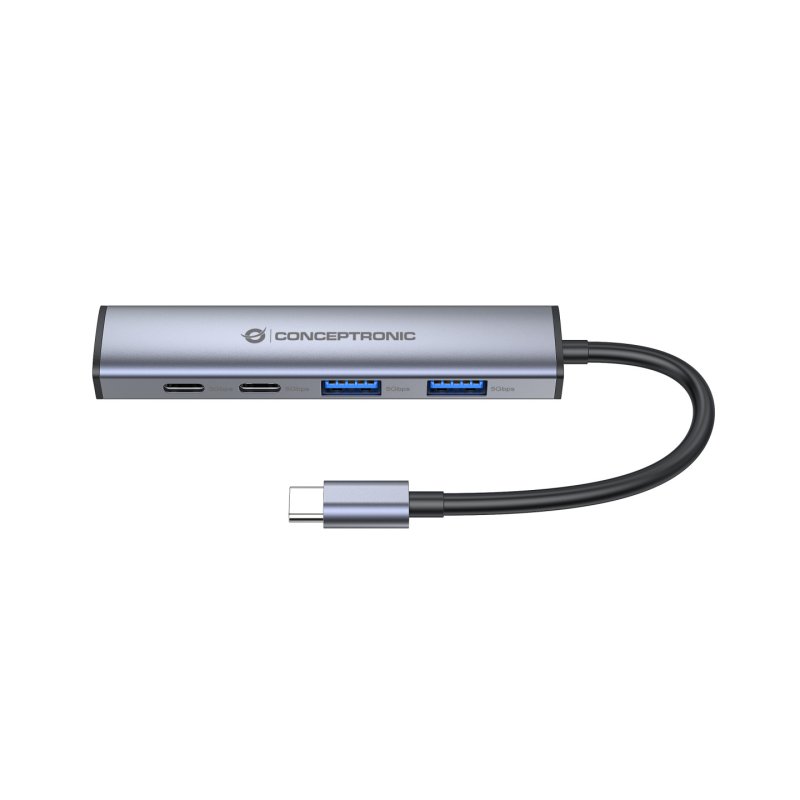 Conceptronic HUBBIES22G hub & concentrateur USB 3.2 Gen 1 (3.1 Gen 1) Type-C 5000 Mbit/s Gris
