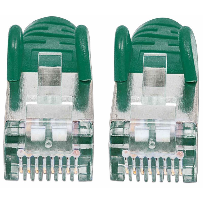 Patchkabel Cat6a-Stecker/Cat7-Rohkabel 2m grün