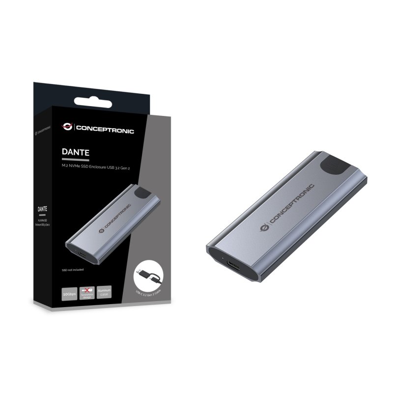Conceptronic DANTE05G Boîtier de disques de stockage Enceinte ssd Gris M.2