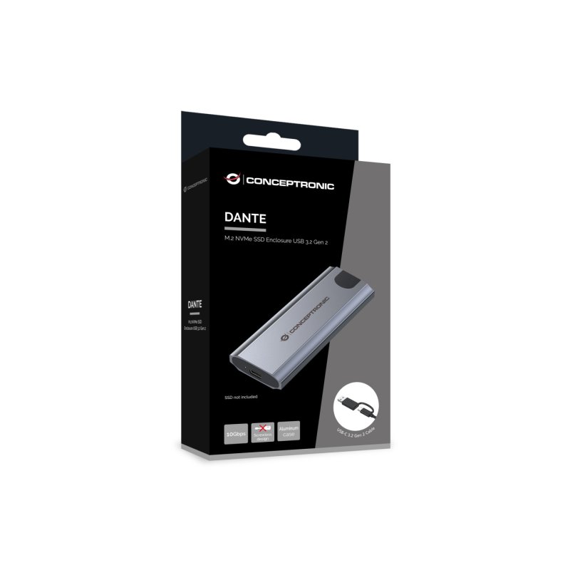 Conceptronic DANTE05G Boîtier de disques de stockage Enceinte ssd Gris M.2