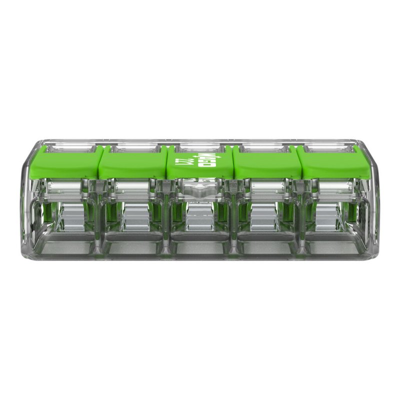Wago 221 Series Lever Connector, 5-Way, 0.14 - 4 mmВІ Wire