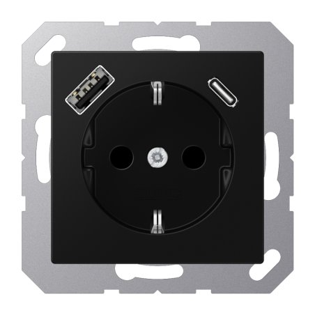 Jung A1520-15CASWM SCHUKOsteckdose m.USB Typ AC