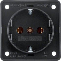 Berker 09418505 Steckdose SCHUKO Integro Modul schwarz matt