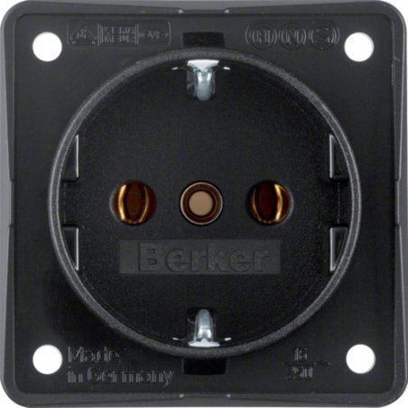 Berker 09418505 Steckdose SCHUKO Integro Modul schwarz matt