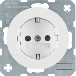 Berker 47232089 Steckdose SCHUKO R.1/R.3 polarweiß, glänzend