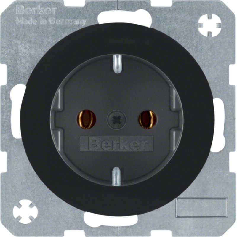 Berker 47432045 Steckdose SCHUKO R.1/R.3 schwarz, glänzend