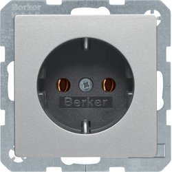 Berker 47436084 Steckdose SCHUKO Q.1/Q.3 alu samt