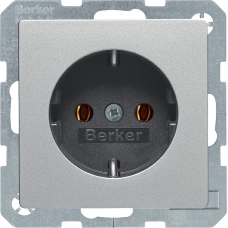 Hager 47436084 prise de courant Type F Aluminium