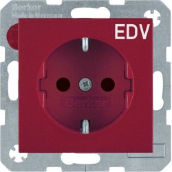 Berker 47238922 Steckdose SCHUKO S.1 rot, glänzend EDV