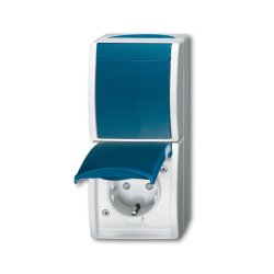 Busch-Jaeger 2601/6/20 EBW-53 socket-outlet Type F Blue, White