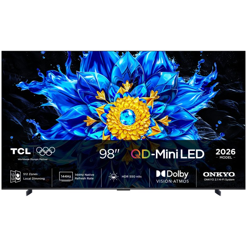 TCL P8L 98P8L TV 2.49 m (98") 4K Ultra HD Smart TV Wi-Fi Black 1000 cd/m²