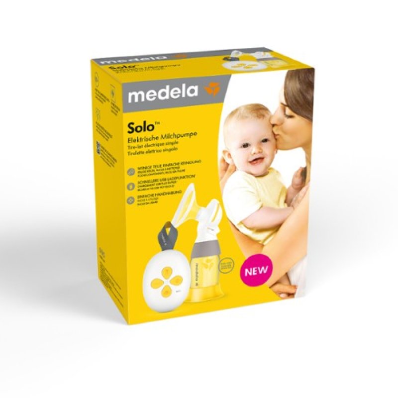 Medela Solo Electric Breast Pump - Noticeably Quieter - Rechargeable Via Usb - With