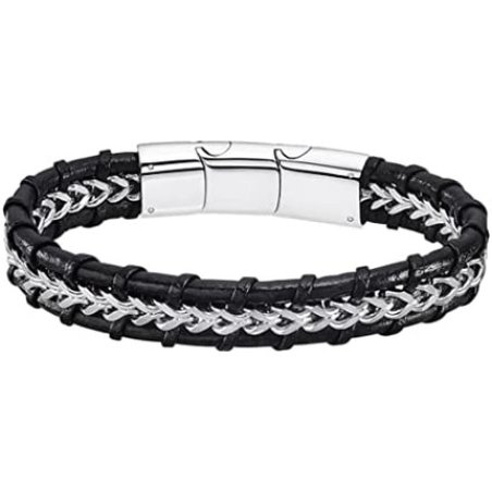 Lotus Style Men's Basic Ls2198-2/1 Bracelet, One Size, Non-Precious Metal, No