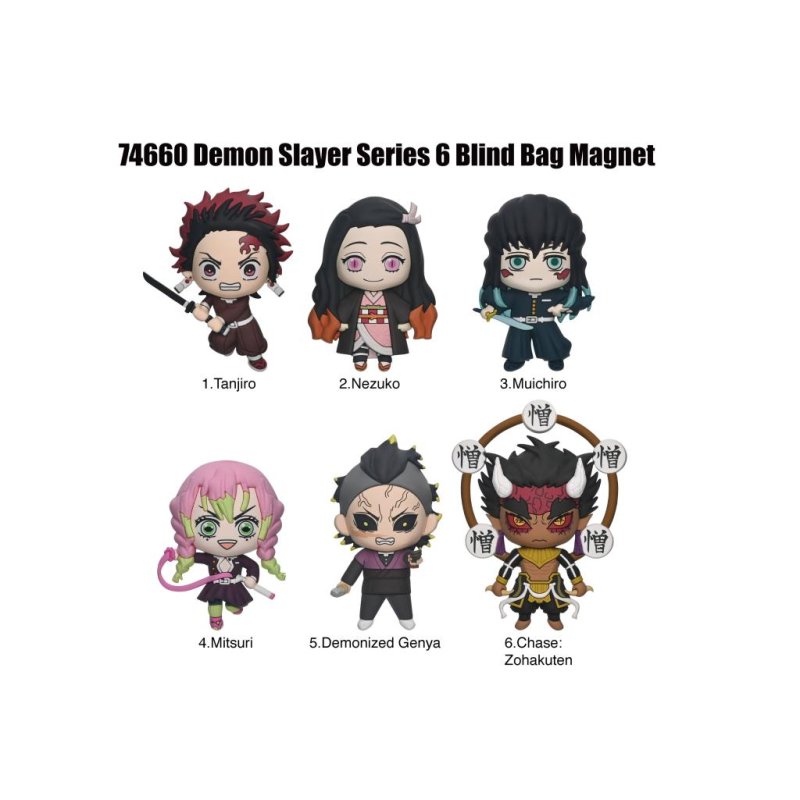 DEMON SLAYER - Serie 6 -3D Foam Magnets in blind bags (Display 12 Pcs)