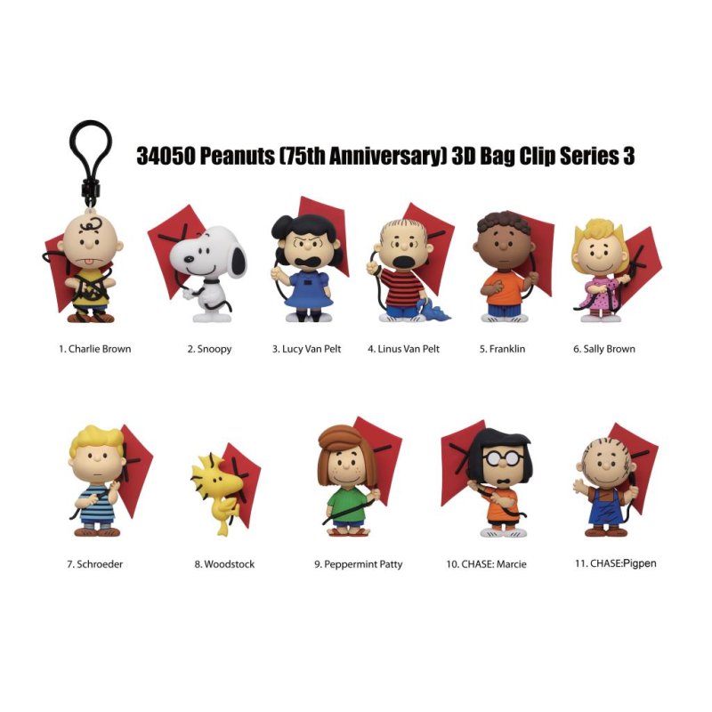SNOOPY - Series 3 - 3D Foam Bag Clip (Display 24 Pcs)